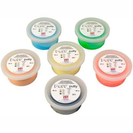 FABRICATION ENTERPRISES Puff LiTE„¢ Color-Coded Exercise Putty, 60cc, Set of 6 10-1406